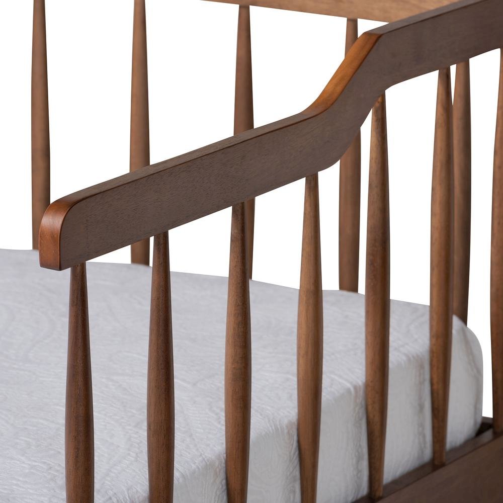 Walnut Brown Finished Wood Expandable Twin Size to King Size Spindle Daybed