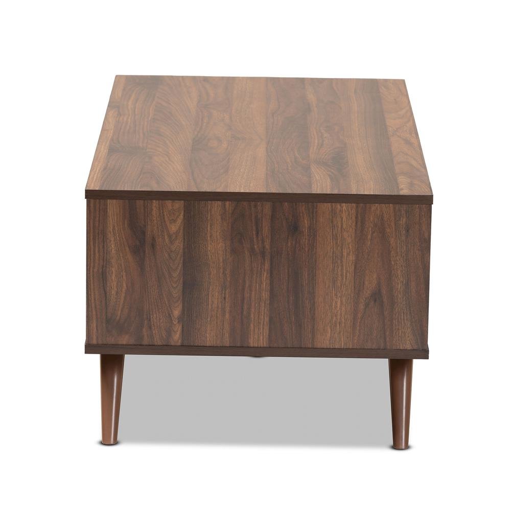 Two-Tone Grey and Walnut Finished Wood 1-Drawer Coffee Table