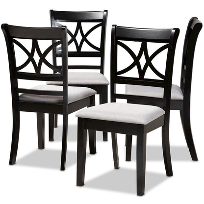 Espresso Brown Finished Wood 4-Piece Dining Chair Set
