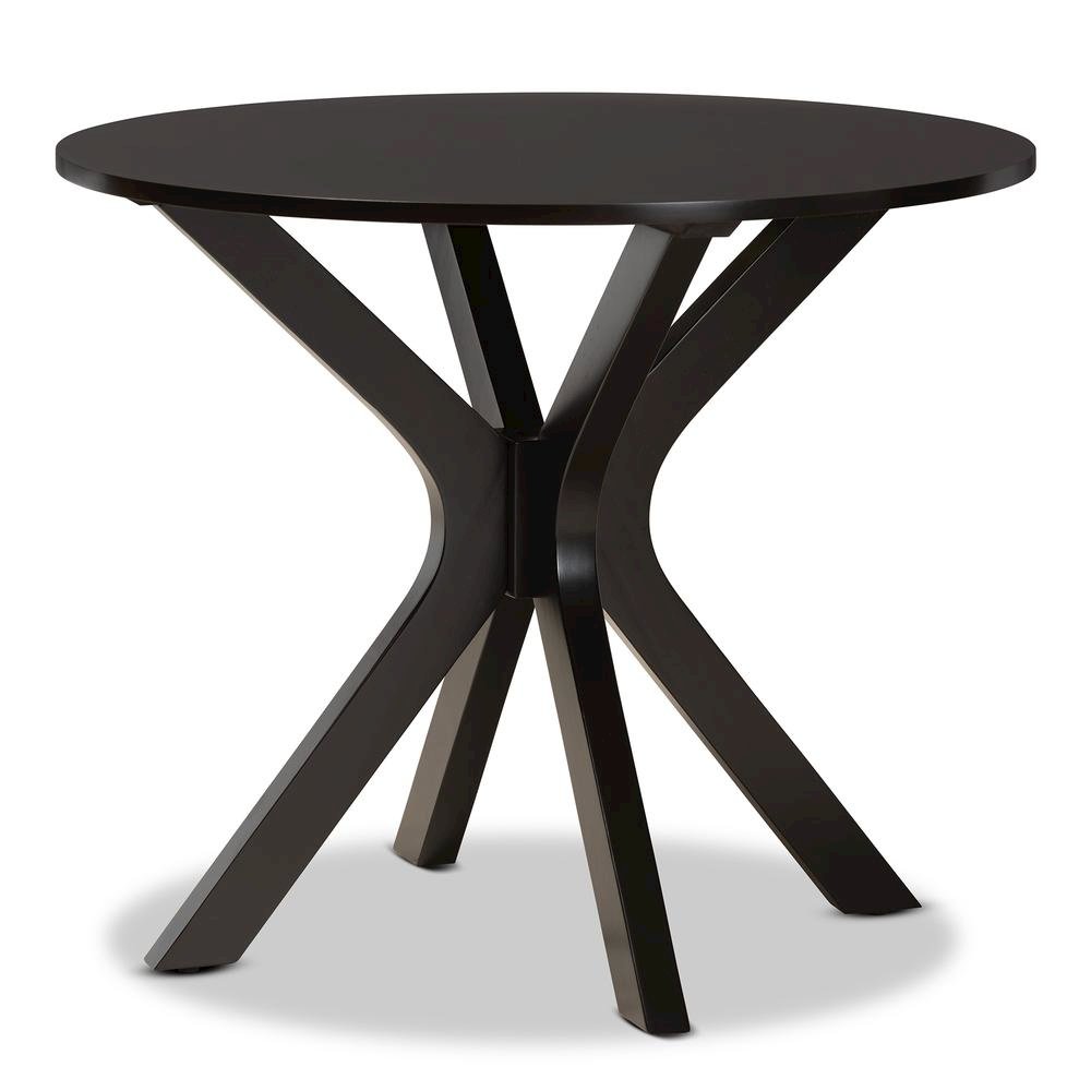 Grey Fabric Upholstered and Dark Brown Finished Wood 5-Piece Dining Set