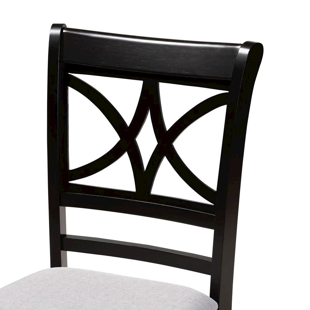 Noemi Modern Grey Fabric and Dark Brown Finished Wood 5-Piece Dining Set
