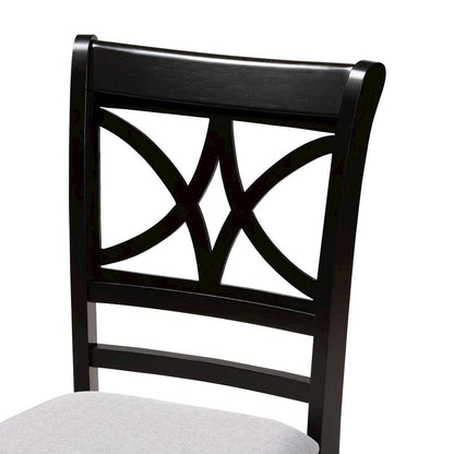 Noemi Modern Grey Fabric and Dark Brown Finished Wood 5-Piece Dining Set