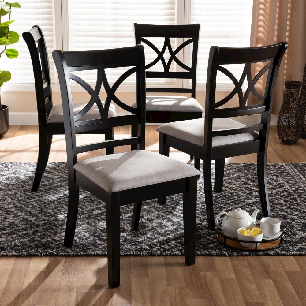 Espresso Brown Finished Wood 4-Piece Dining Chair Set