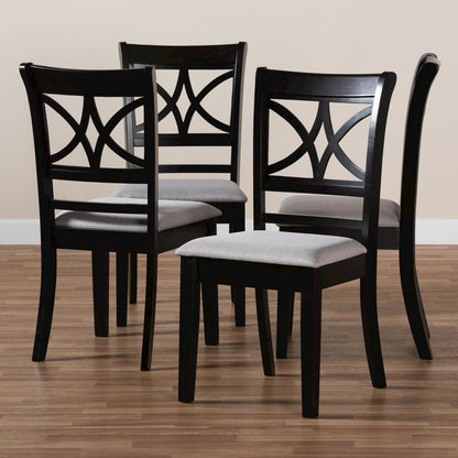 Espresso Brown Finished Wood 4-Piece Dining Chair Set