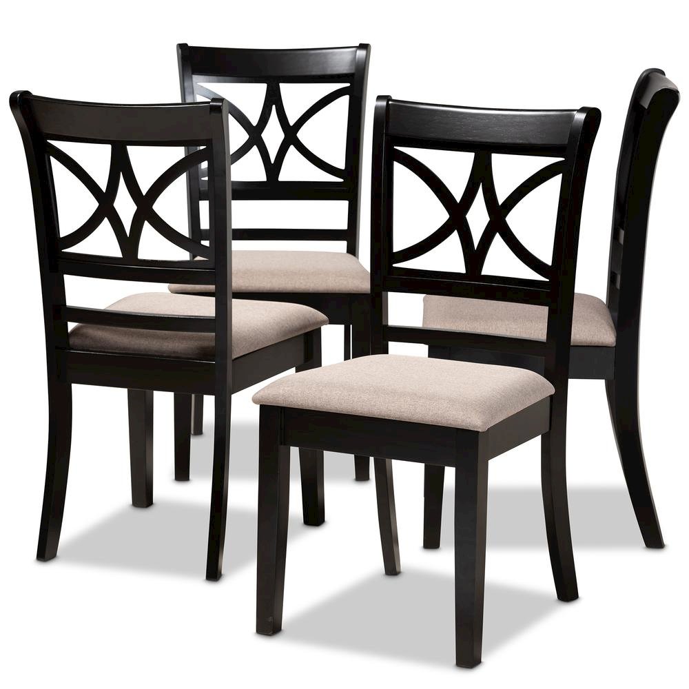 Espresso Brown Finished Wood 4-Piece Dining Chair Set