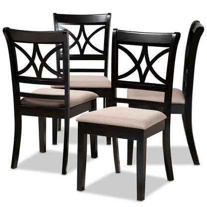 Espresso Brown Finished Wood 4-Piece Dining Chair Set