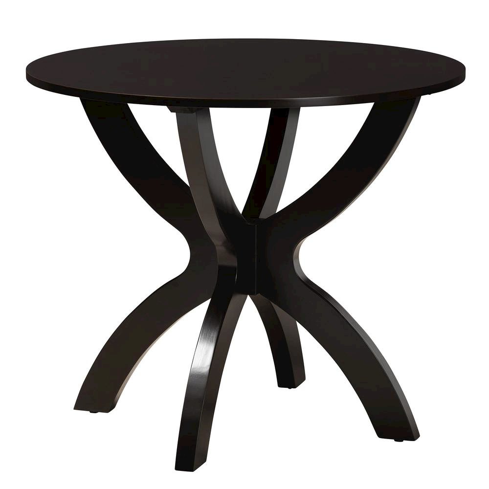 Noemi Modern Beige Fabric and Dark Brown Finished Wood 5-Piece Dining Set