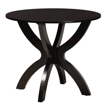 Noemi Modern Beige Fabric and Dark Brown Finished Wood 5-Piece Dining Set
