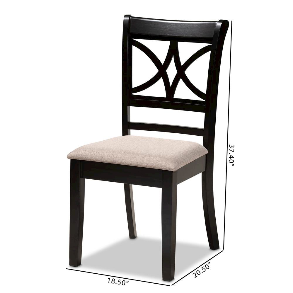 Espresso Brown Finished Wood 4-Piece Dining Chair Set