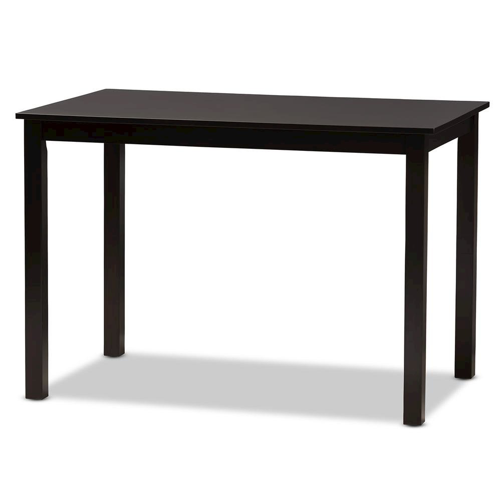 Sand Fabric Upholstered and Espresso Brown Finished Wood 5-Piece Dining Set