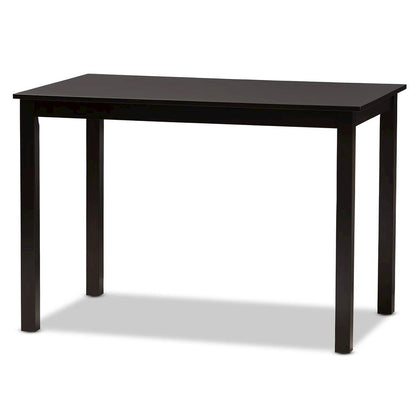 Sand Fabric Upholstered and Espresso Brown Finished Wood 5-Piece Dining Set