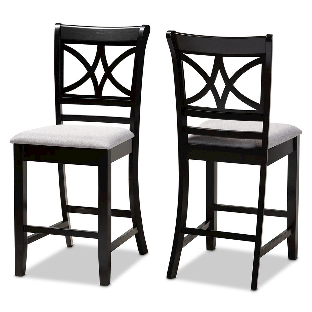 Espresso Brown Finished Wood 2-Piece Counter Height Pub Chair Set