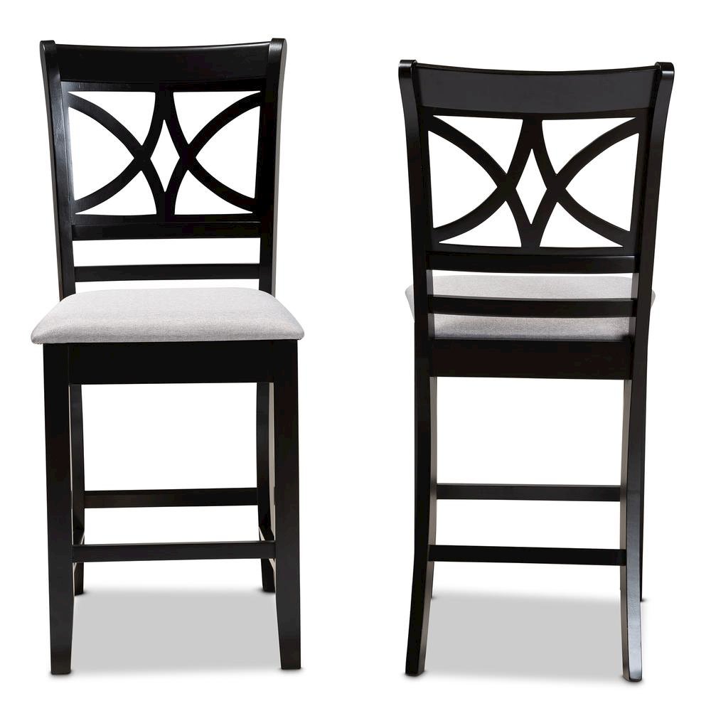 Espresso Brown Finished Wood 2-Piece Counter Height Pub Chair Set