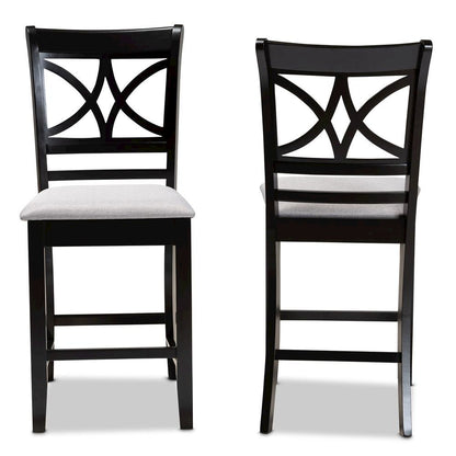 Espresso Brown Finished Wood 2-Piece Counter Height Pub Chair Set