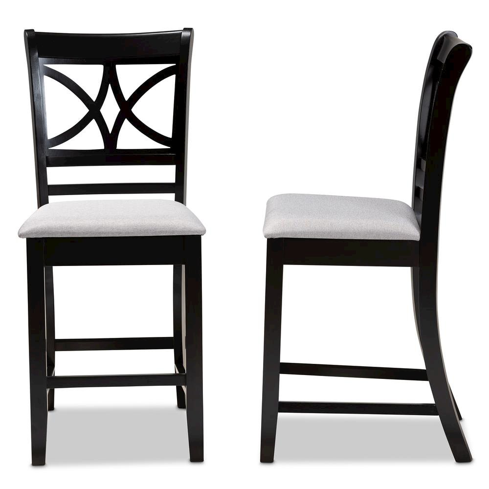 Espresso Brown Finished Wood 2-Piece Counter Height Pub Chair Set