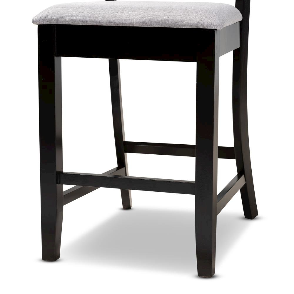 Espresso Brown Finished Wood 2-Piece Counter Height Pub Chair Set