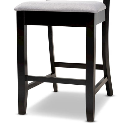 Espresso Brown Finished Wood 2-Piece Counter Height Pub Chair Set