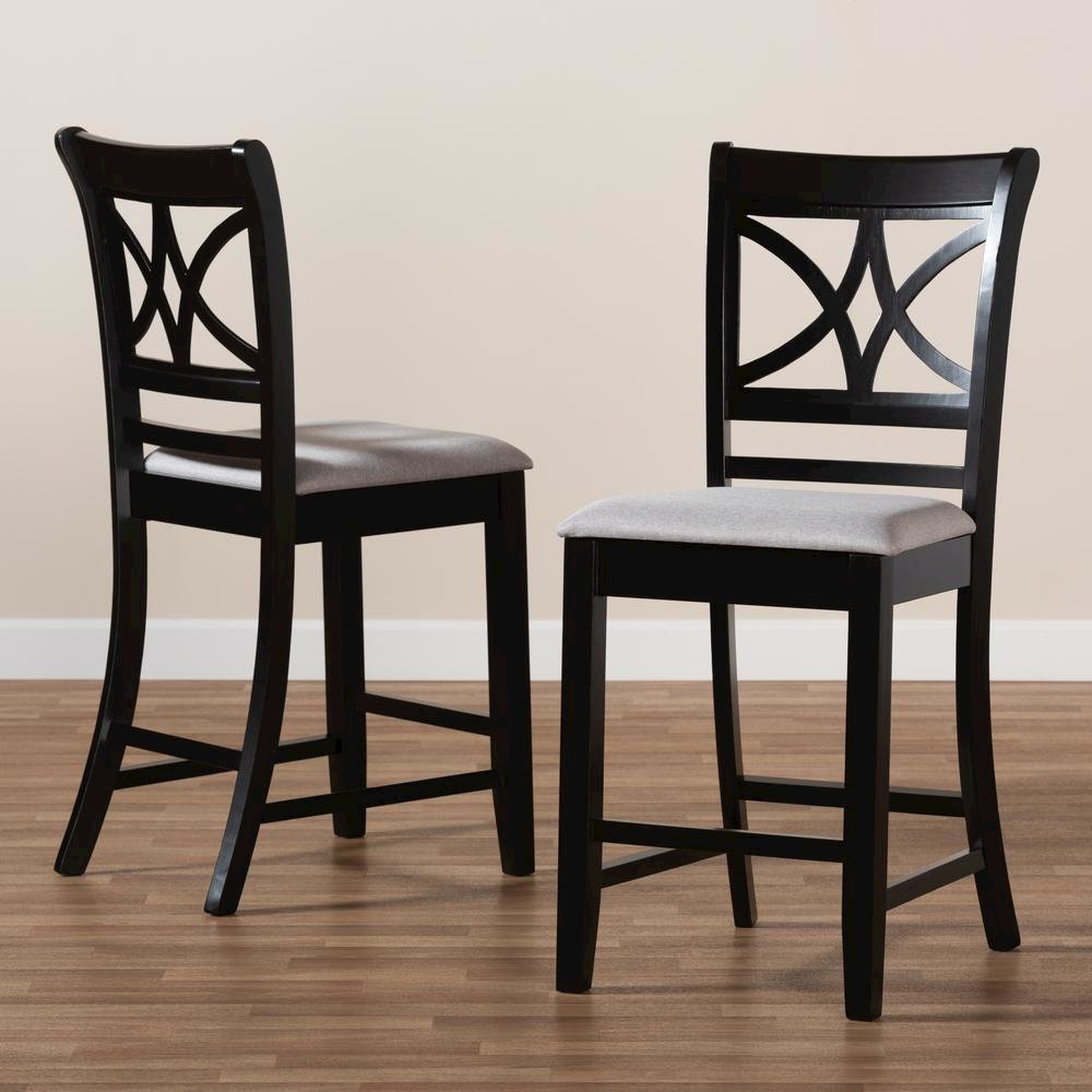 Espresso Brown Finished Wood 2-Piece Counter Height Pub Chair Set