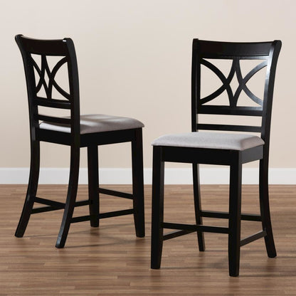 Espresso Brown Finished Wood 2-Piece Counter Height Pub Chair Set