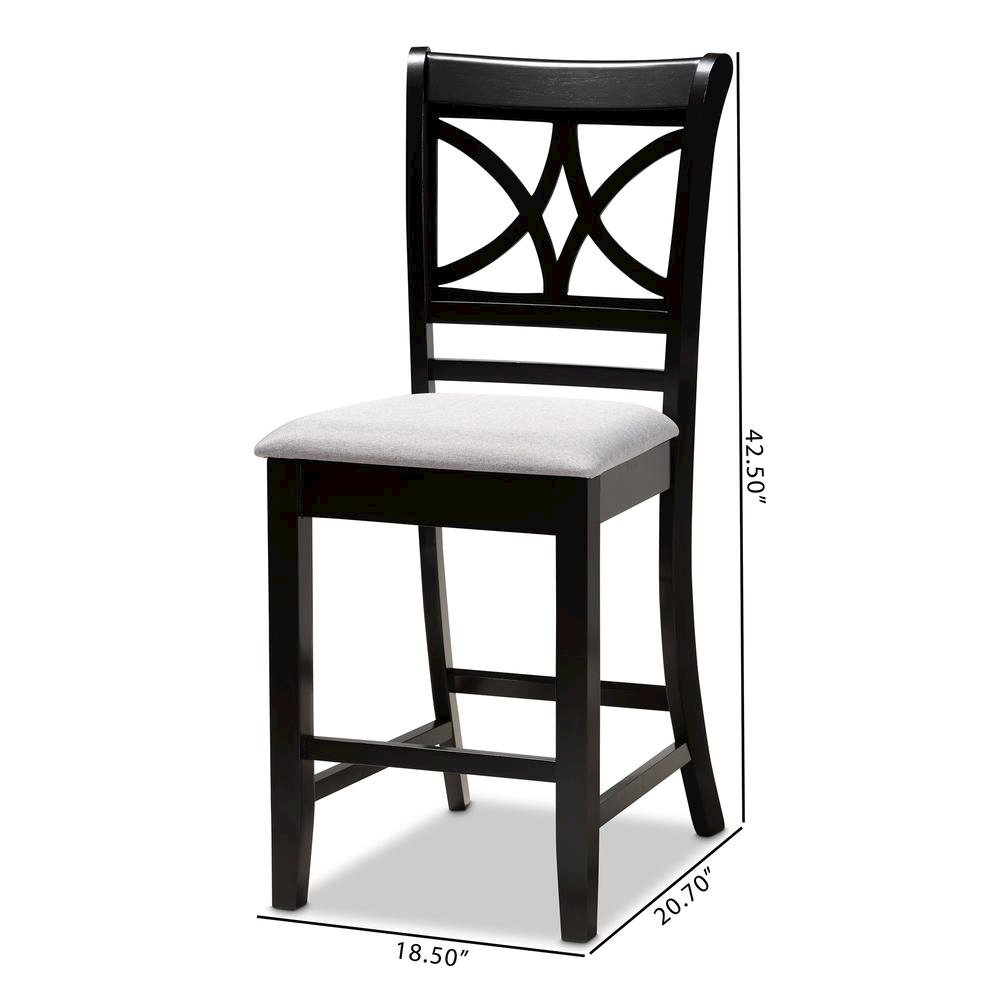 Espresso Brown Finished Wood 2-Piece Counter Height Pub Chair Set