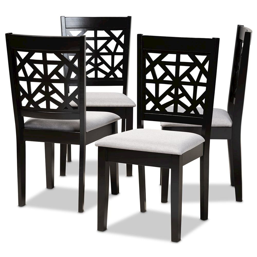 Espresso Brown Finished Wood 4-Piece Dining Chair Set