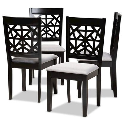 Espresso Brown Finished Wood 4-Piece Dining Chair Set