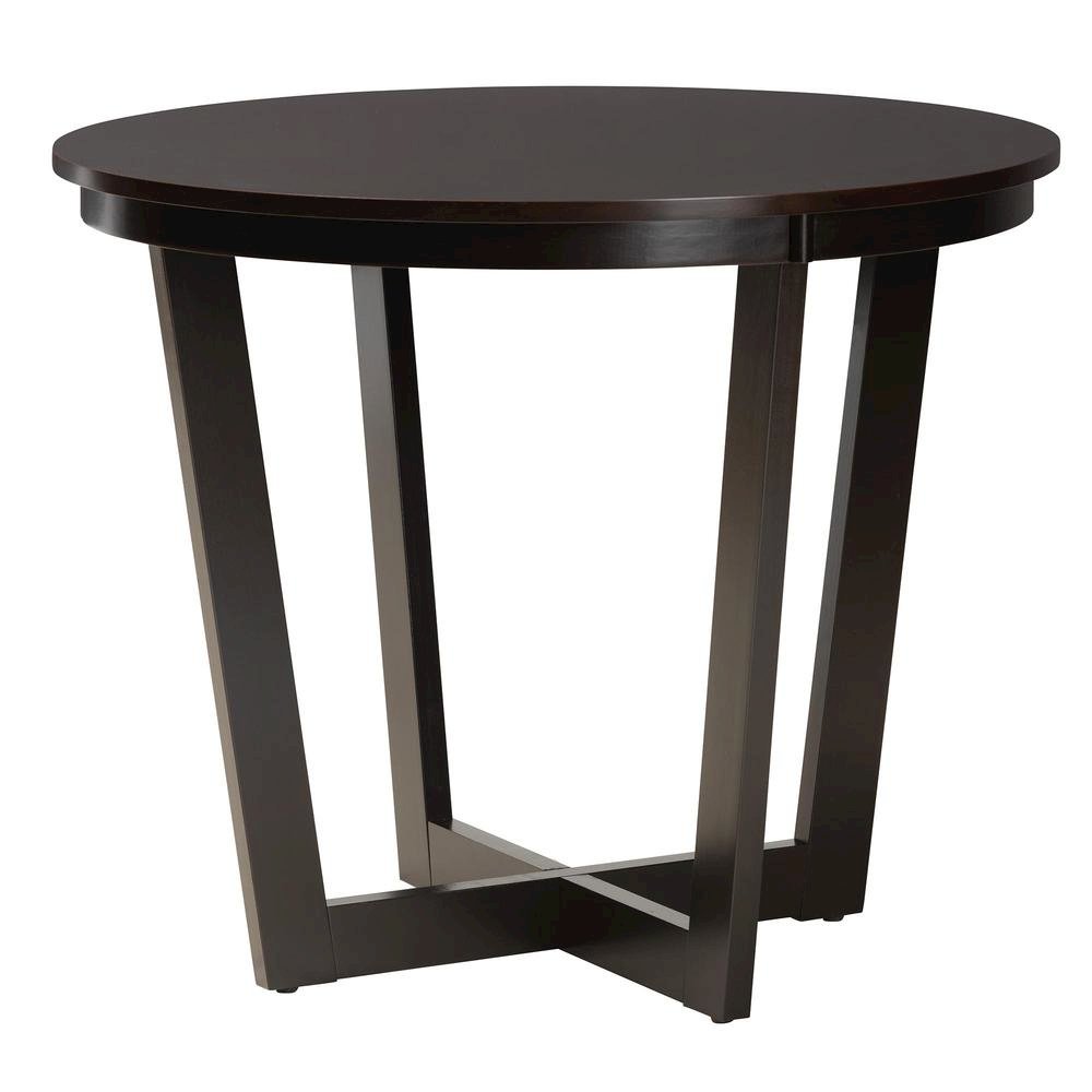 Jamie Moden Grey Fabric and Dark Brown Finished Wood 5-Piece Dining Set