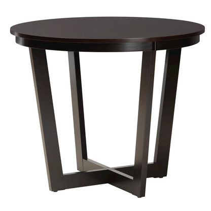 Jamie Moden Grey Fabric and Dark Brown Finished Wood 5-Piece Dining Set