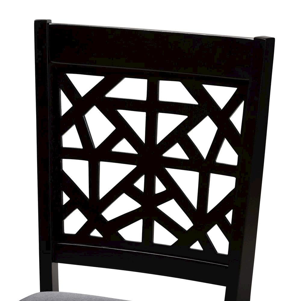 Felice Modern Grey Fabric and Dark Brown Finished Wood 5-Piece Dining Set