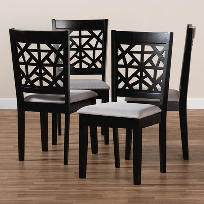 Espresso Brown Finished Wood 4-Piece Dining Chair Set