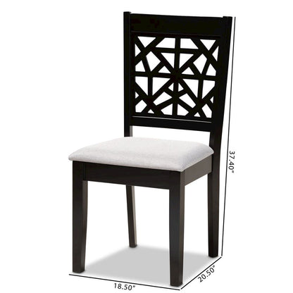Espresso Brown Finished Wood 4-Piece Dining Chair Set