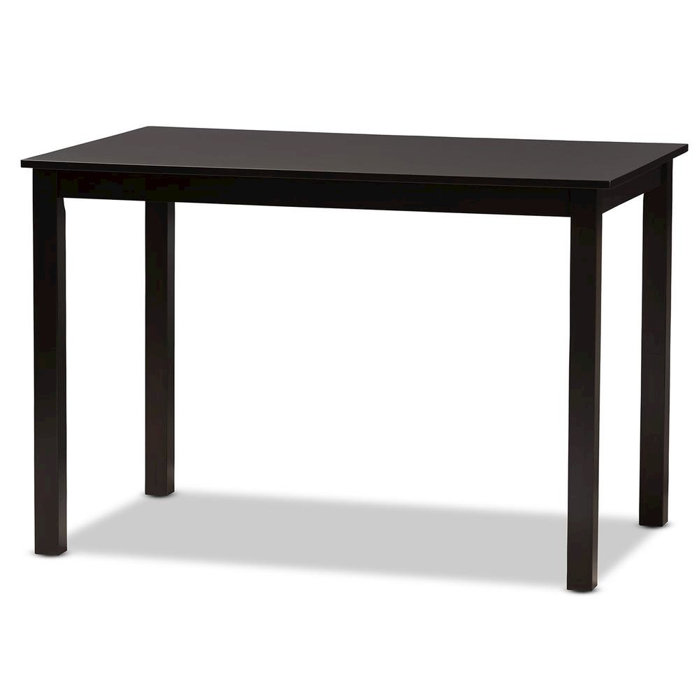 Grey Fabric Upholstered and Espresso Brown Finished Wood 5-Piece Dining Set