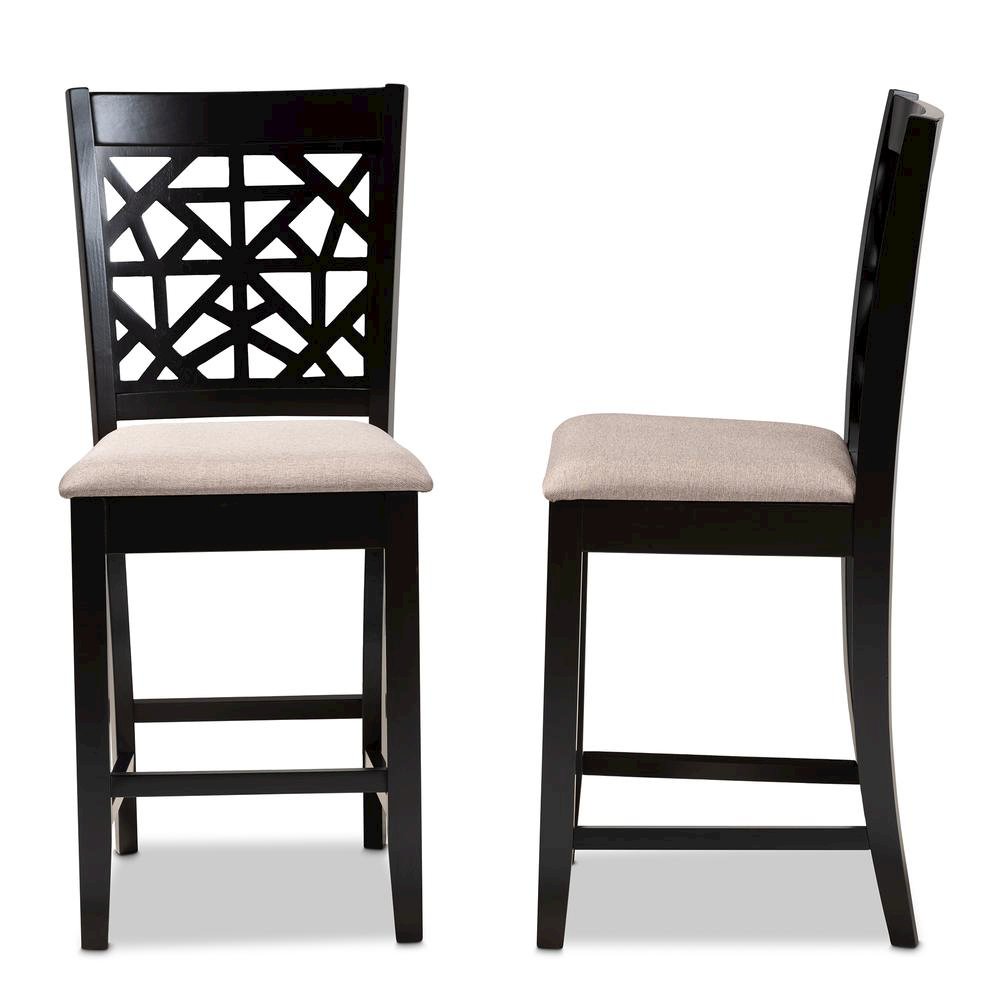 Espresso Brown Finished Wood 2-Piece Counter Height Pub Chair Set