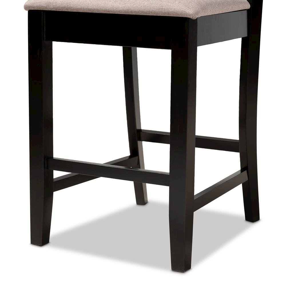 Espresso Brown Finished Wood 2-Piece Counter Height Pub Chair Set