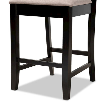 Espresso Brown Finished Wood 2-Piece Counter Height Pub Chair Set