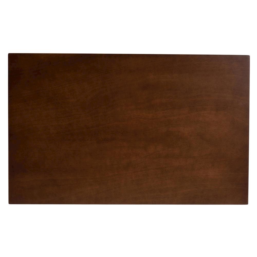 Transitional Walnut Brown Finished Rectangular Wood Dining Table