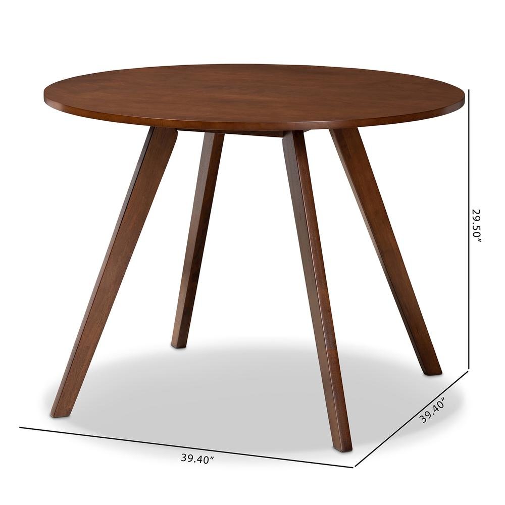 Transitional Walnut Brown Finished Round Wood Dining Table