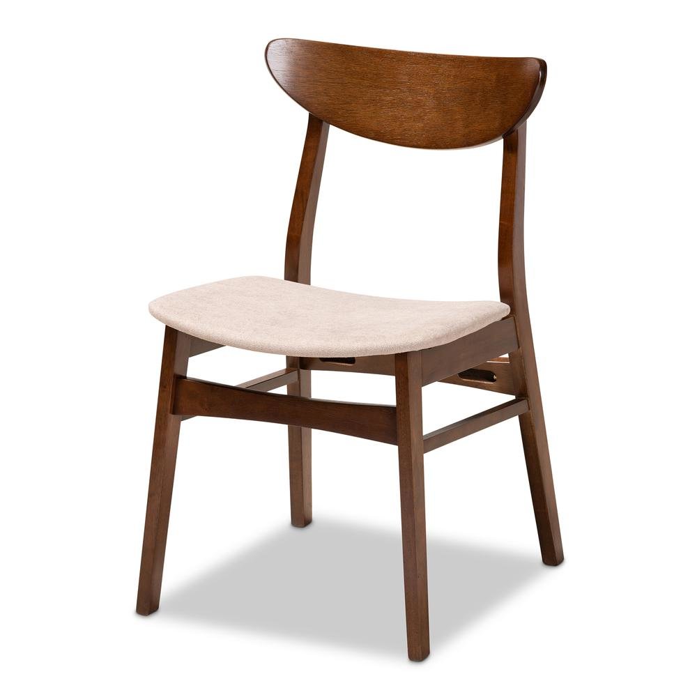 Walnut Brown Finished Wood 4-Piece Dining Chair Set