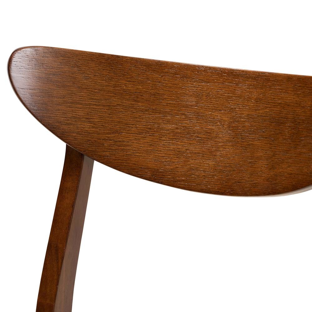 Walnut Brown Finished Wood 4-Piece Dining Chair Set