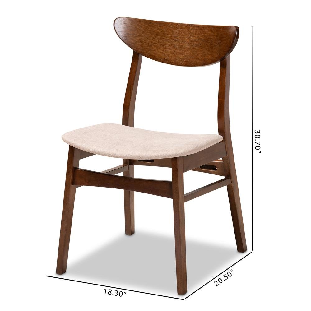 Walnut Brown Finished Wood 4-Piece Dining Chair Set