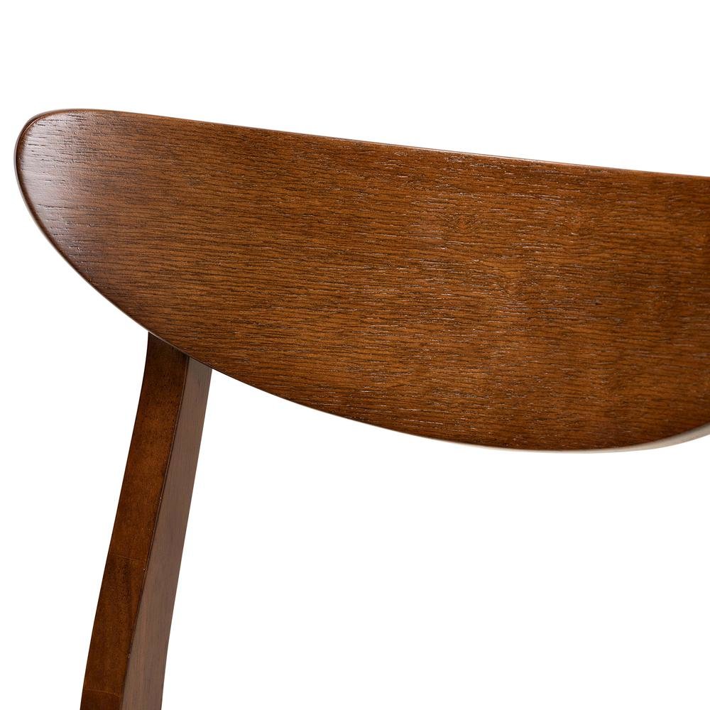 Walnut Brown Finished Wood 4-Piece Dining Chair Set