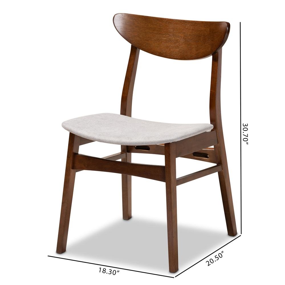 Walnut Brown Finished Wood 4-Piece Dining Chair Set