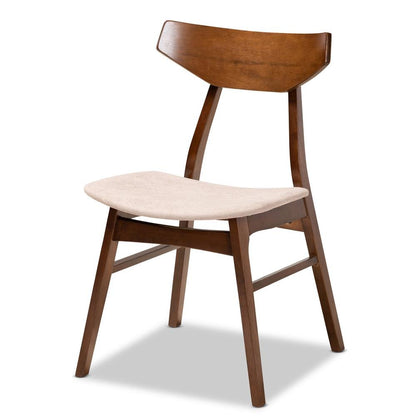 Walnut Brown Finished Wood 4-Piece Dining Chair Set
