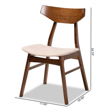 Walnut Brown Finished Wood 4-Piece Dining Chair Set