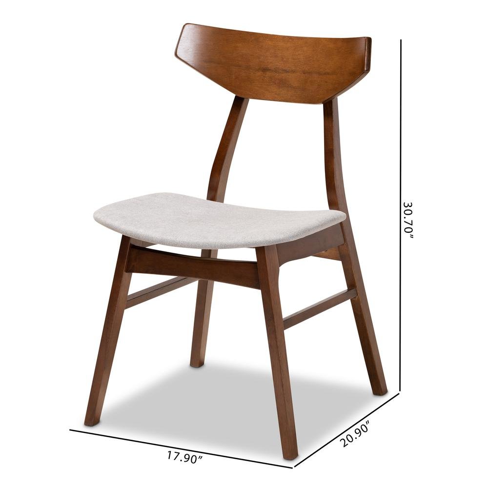 Walnut Brown Finished Wood 4-Piece Dining Chair Set
