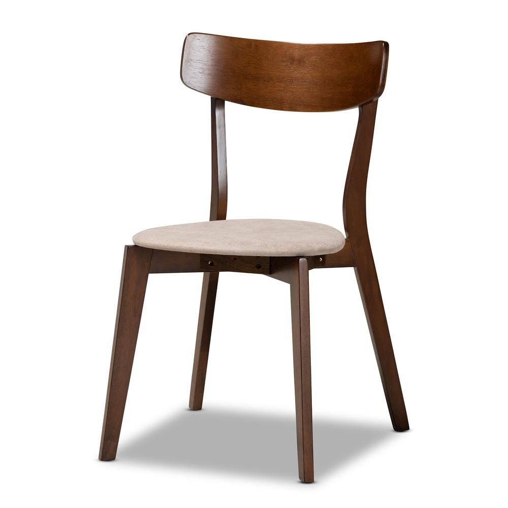 Walnut Brown Finished Wood 5-Piece Dining Set