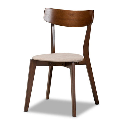 Walnut Brown Finished Wood 4-Piece Dining Chair Set