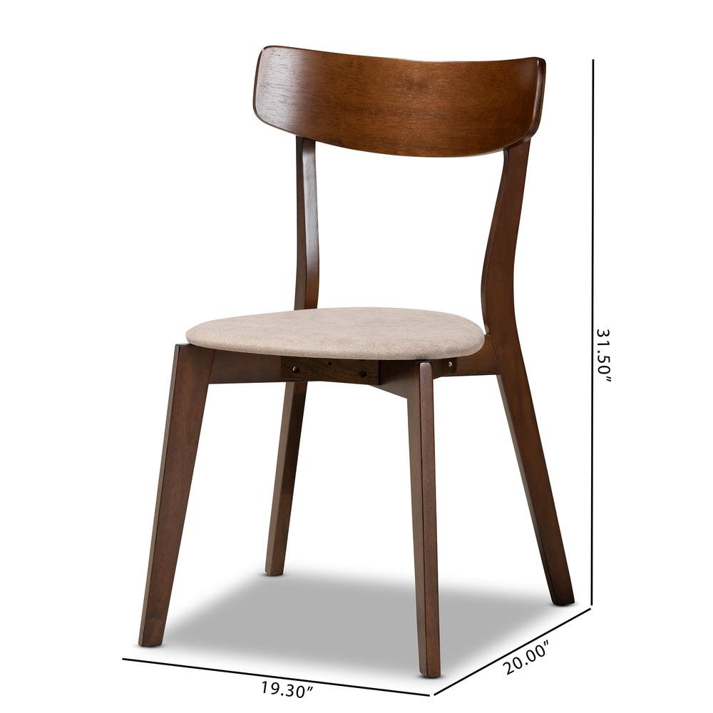 Walnut Brown Finished Wood 4-Piece Dining Chair Set