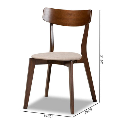 Walnut Brown Finished Wood 4-Piece Dining Chair Set