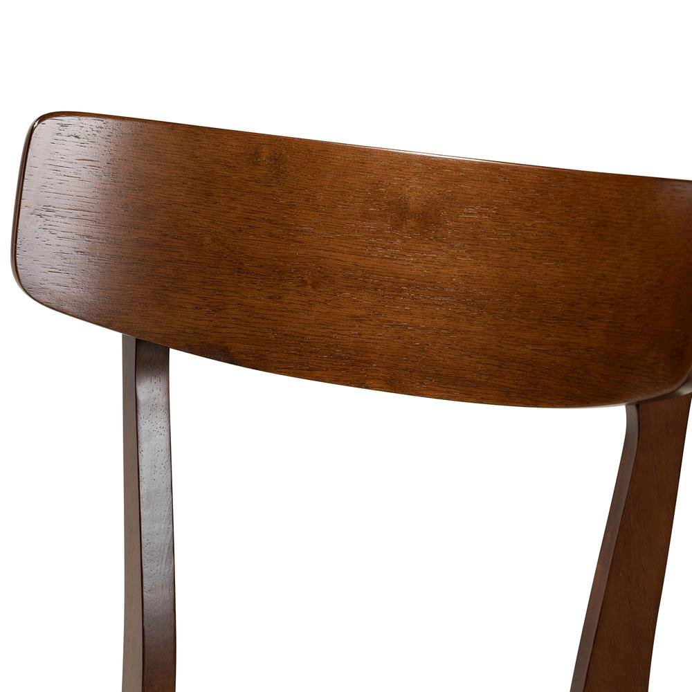 Walnut Brown Finished Wood 4-Piece Dining Chair Set